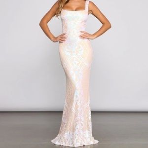 Formal Iridescent Sequin Mermaid Dress